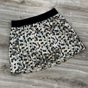 Metallic mini skirt
